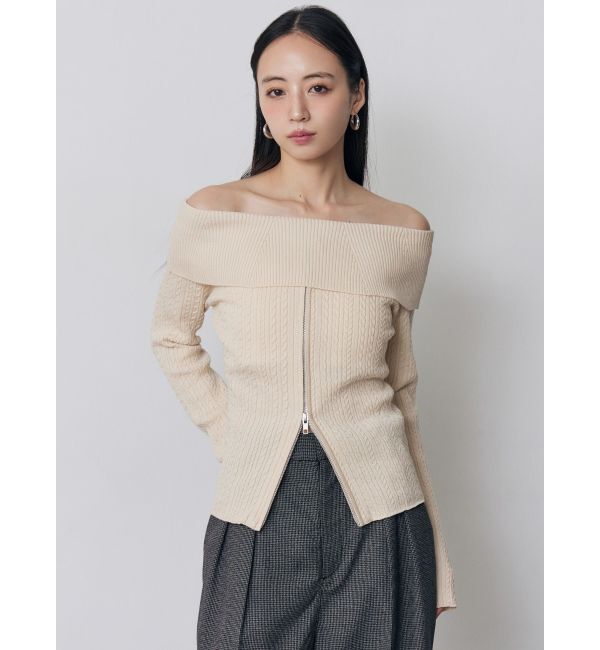 MURUA「オフショルダーケーブルニット」|ニット・セーター|