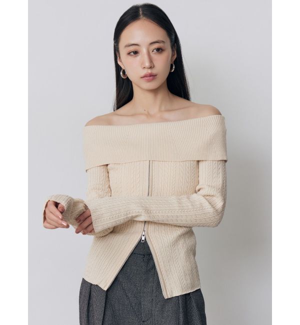 MURUA「オフショルダーケーブルニット」|ニット・セーター|