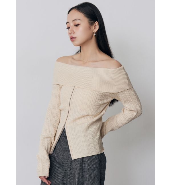 MURUA「オフショルダーケーブルニット」|ニット・セーター|