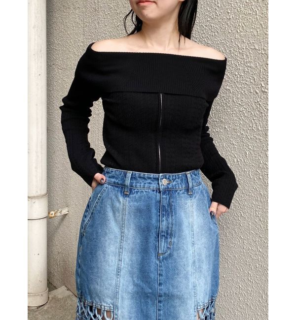 MURUA「オフショルダーケーブルニット」|ニット・セーター|