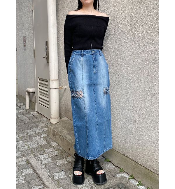 MURUA「オフショルダーケーブルニット」|ニット・セーター|