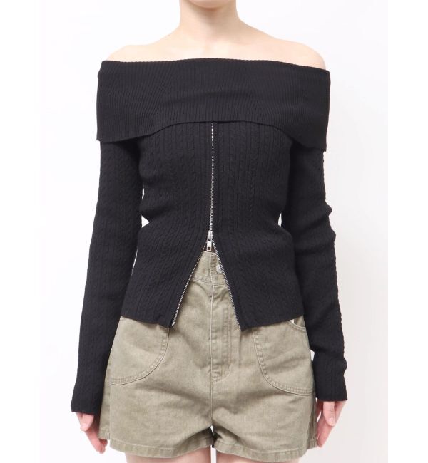 MURUA「オフショルダーケーブルニット」|ニット・セーター|