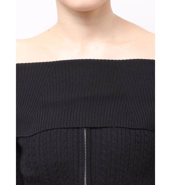 MURUA「オフショルダーケーブルニット」|ニット・セーター|