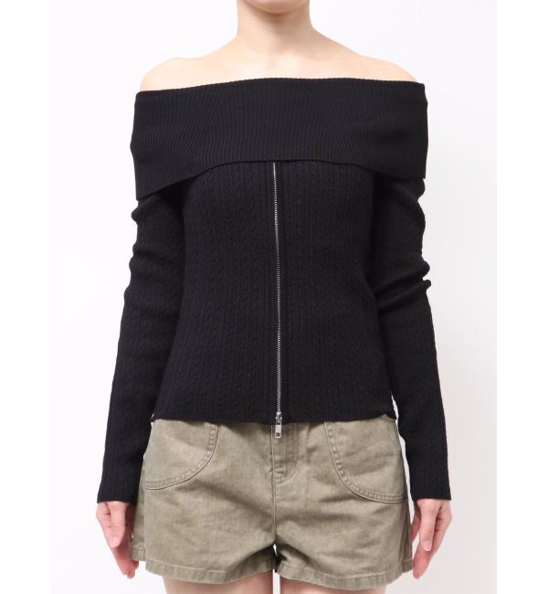 MURUA「オフショルダーケーブルニット」|ニット・セーター|