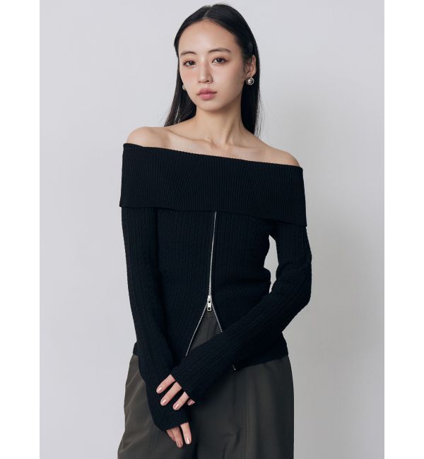 MURUA「オフショルダーケーブルニット」|ニット・セーター|