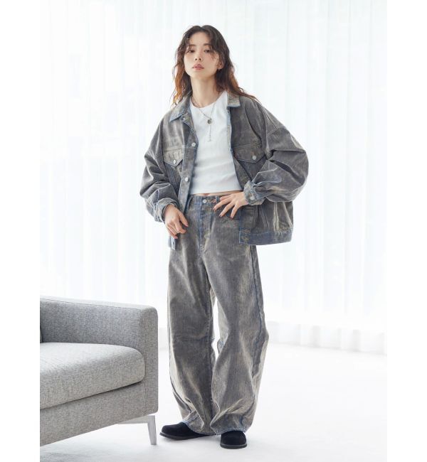 Ungrid「フロッキー起毛デニムジャケット」|デニムジャケット|