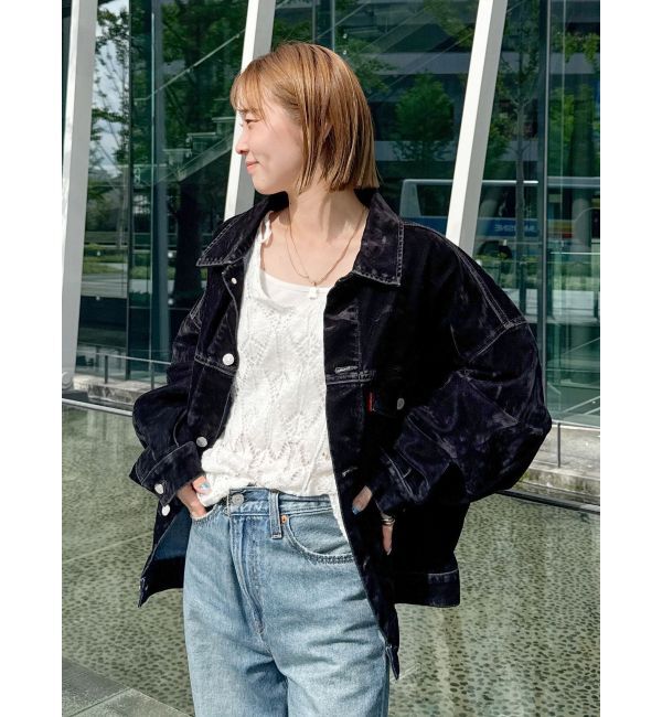 Ungrid「フロッキー起毛デニムジャケット」|デニムジャケット|