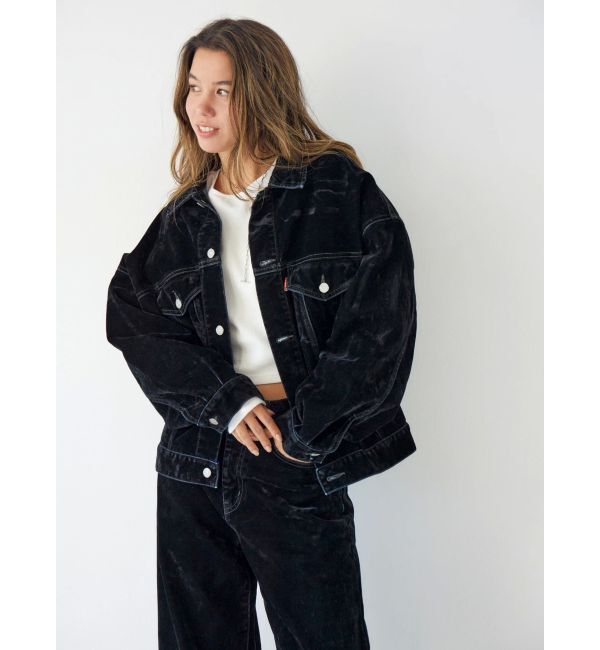Ungrid「フロッキー起毛デニムジャケット」|デニムジャケット|