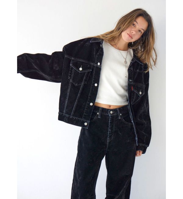 Ungrid「フロッキー起毛デニムジャケット」|デニムジャケット|