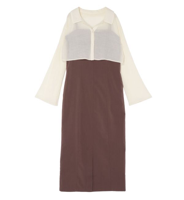 LAGUNAMOON「シアーシャツセットキャミワンピース」|ワンピース|ブラウン