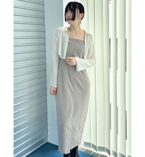 LAGUNAMOON「シアーシャツセットキャミワンピース」|ワンピース|ベージュ