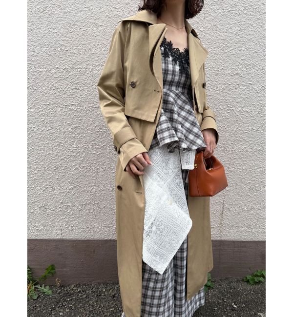 LAGUNAMOON「タイルパターンレースダブルジャケット」|テーラードジャケット|