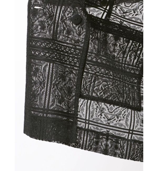 LAGUNAMOON「タイルパターンレースダブルジャケット」|テーラードジャケット|