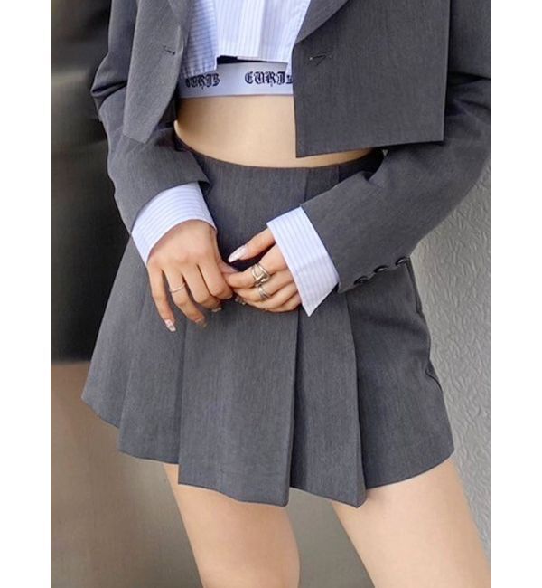 EVRIS「プリーツミニスカパン【セットアップ着用可能】」|その他|グレー