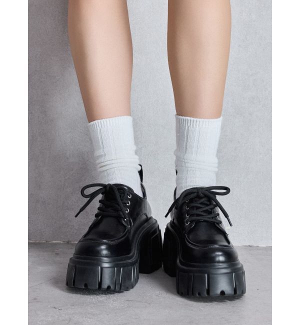 GYDA「レースアップボリュームソールローファー」|ローファー|