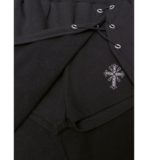 GYDA「sacred edge crossレースアップロングスリットスウェットスカート」|スカート|