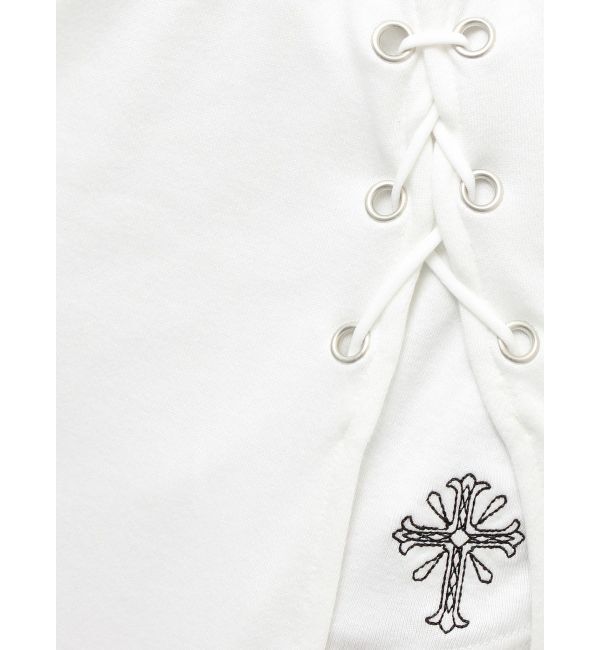 GYDA「sacred edge crossレースアップロングスリットスウェットスカート」|スカート|