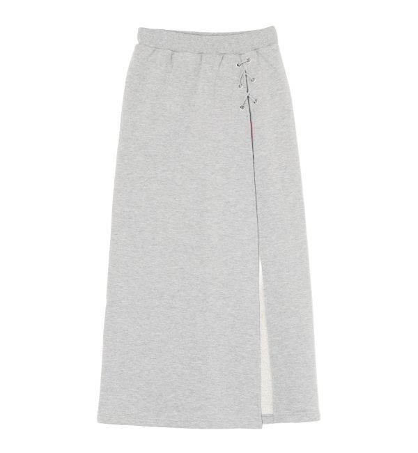 GYDA「sacred edge crossレースアップロングスリットスウェットスカート」|スカート|