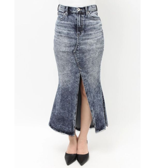 GYDA「ハイウエストHEM LACEマーメイドデニムスカート」|スカート|