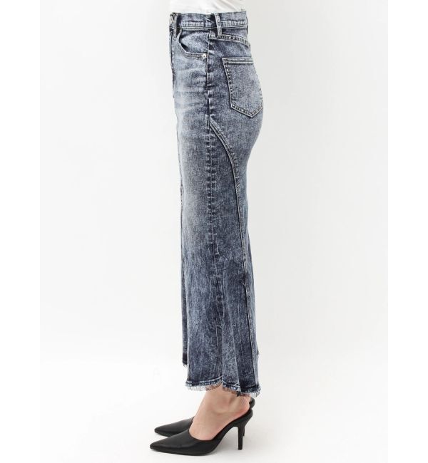 GYDA「ハイウエストHEM LACEマーメイドデニムスカート」|スカート|