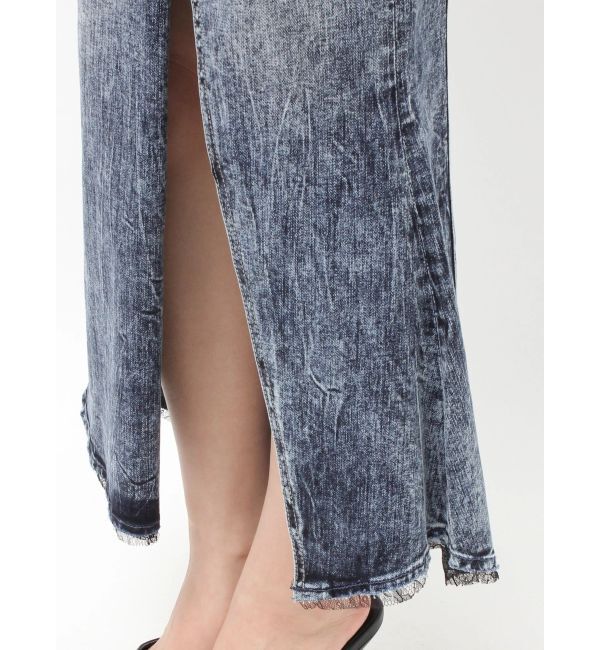 GYDA「ハイウエストHEM LACEマーメイドデニムスカート」|スカート|