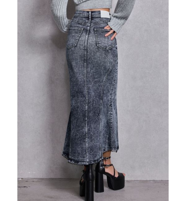 GYDA「ハイウエストHEM LACEマーメイドデニムスカート」|スカート|