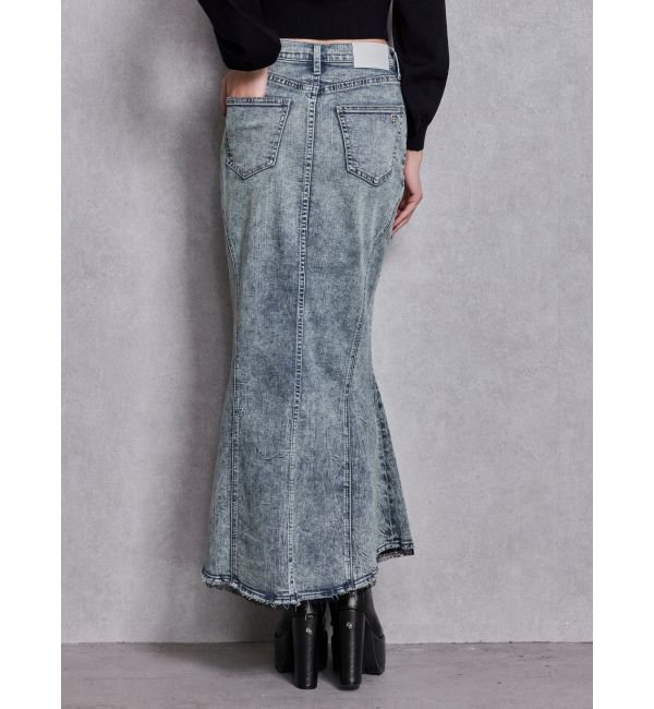 GYDA「ハイウエストHEM LACEマーメイドデニムスカート」|スカート|