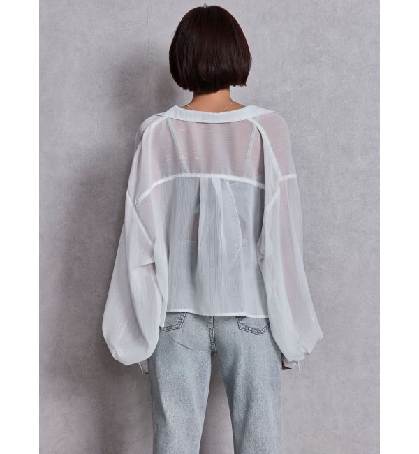 GYDA「SHEERラメショートシャツ」|シャツ・ブラウス|