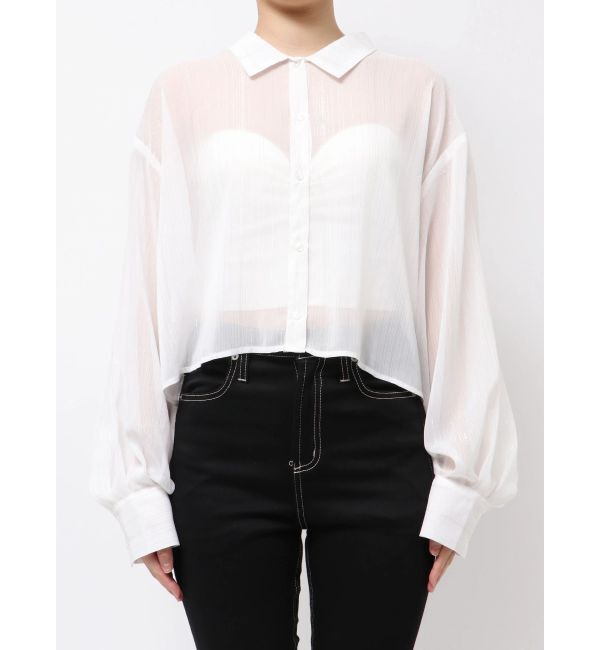 GYDA「SHEERラメショートシャツ」|シャツ・ブラウス|