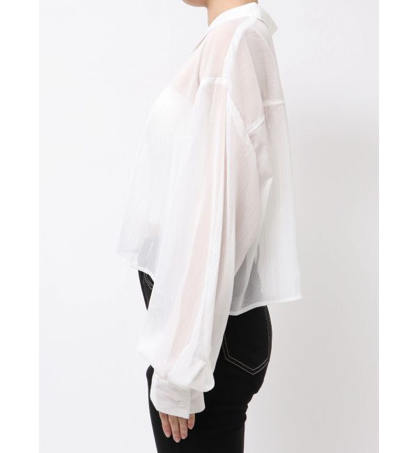 GYDA「SHEERラメショートシャツ」|シャツ・ブラウス|