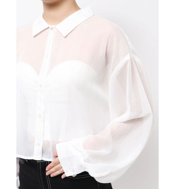 GYDA「SHEERラメショートシャツ」|シャツ・ブラウス|