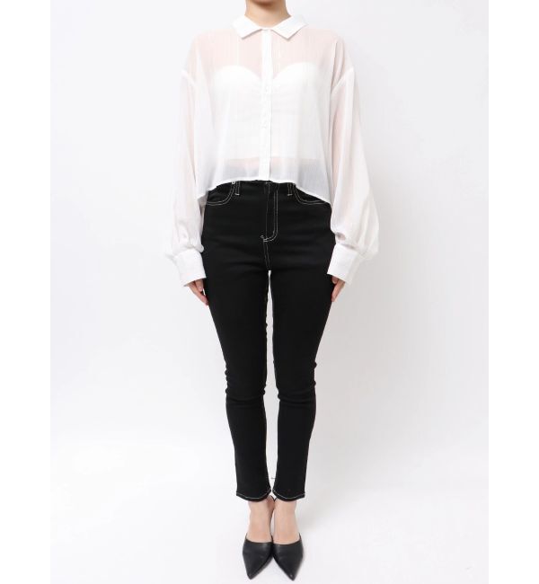 GYDA「SHEERラメショートシャツ」|シャツ・ブラウス|