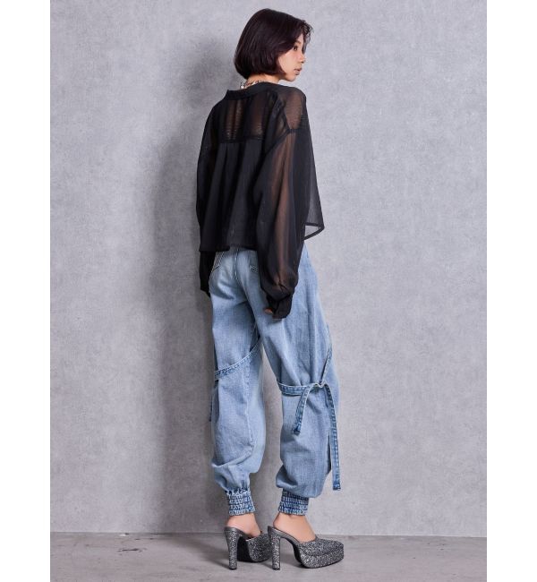 GYDA「SHEERラメショートシャツ」|シャツ・ブラウス|