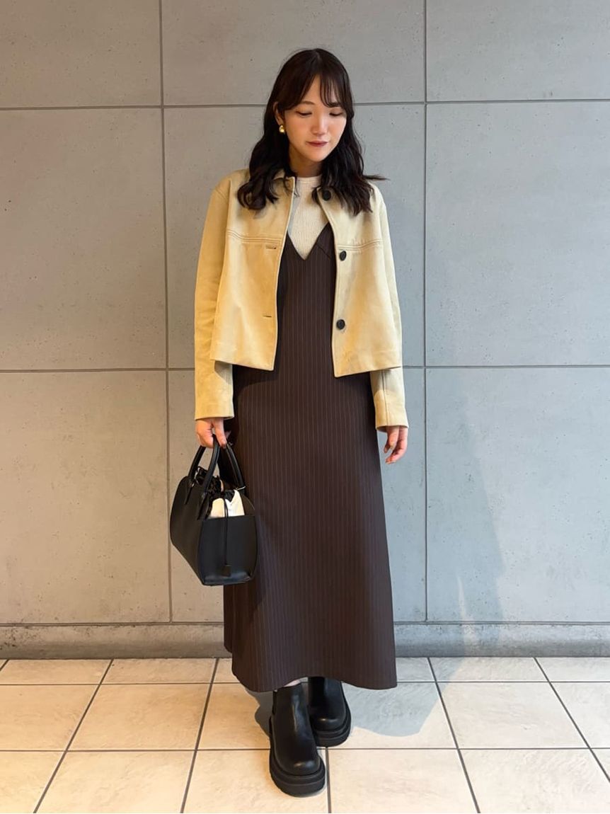 Mila Owen「【セットアイテム】クルーネックニット&times;Aラインキャミレイヤードワンピース」|ワンピース|