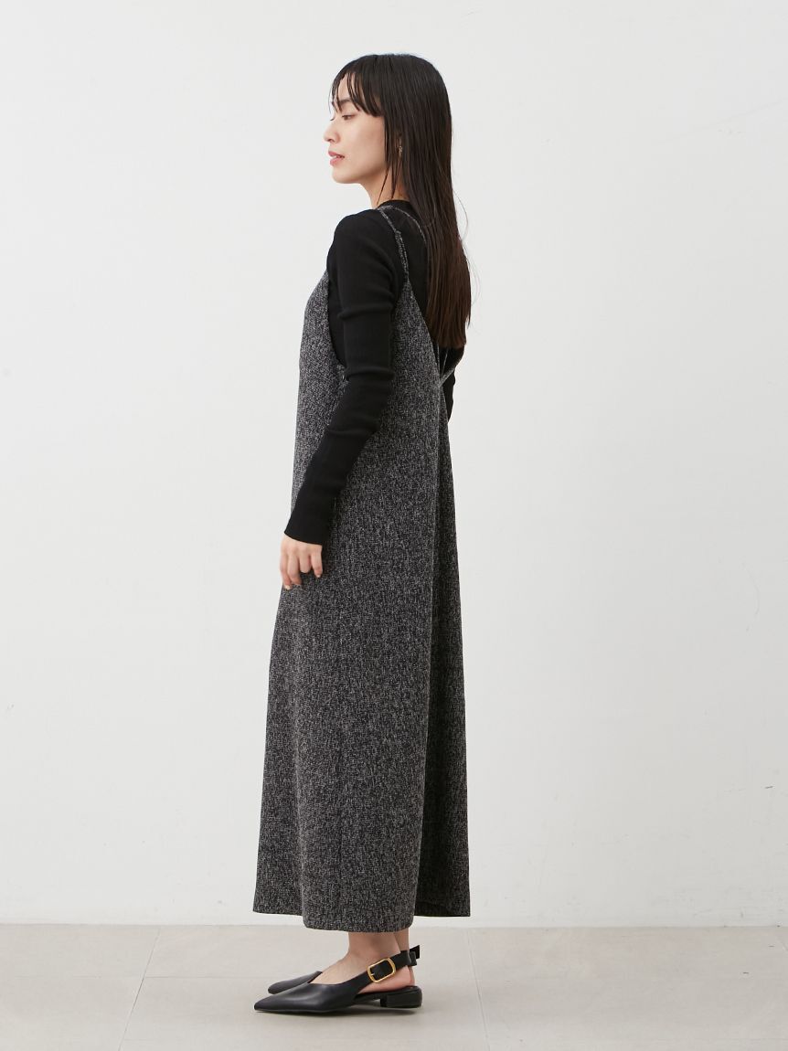 Mila Owen「【セットアイテム】クルーネックニット&times;Aラインキャミレイヤードワンピース」|ワンピース|