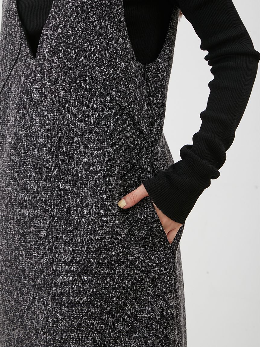 Mila Owen「【セットアイテム】クルーネックニット&times;Aラインキャミレイヤードワンピース」|ワンピース|