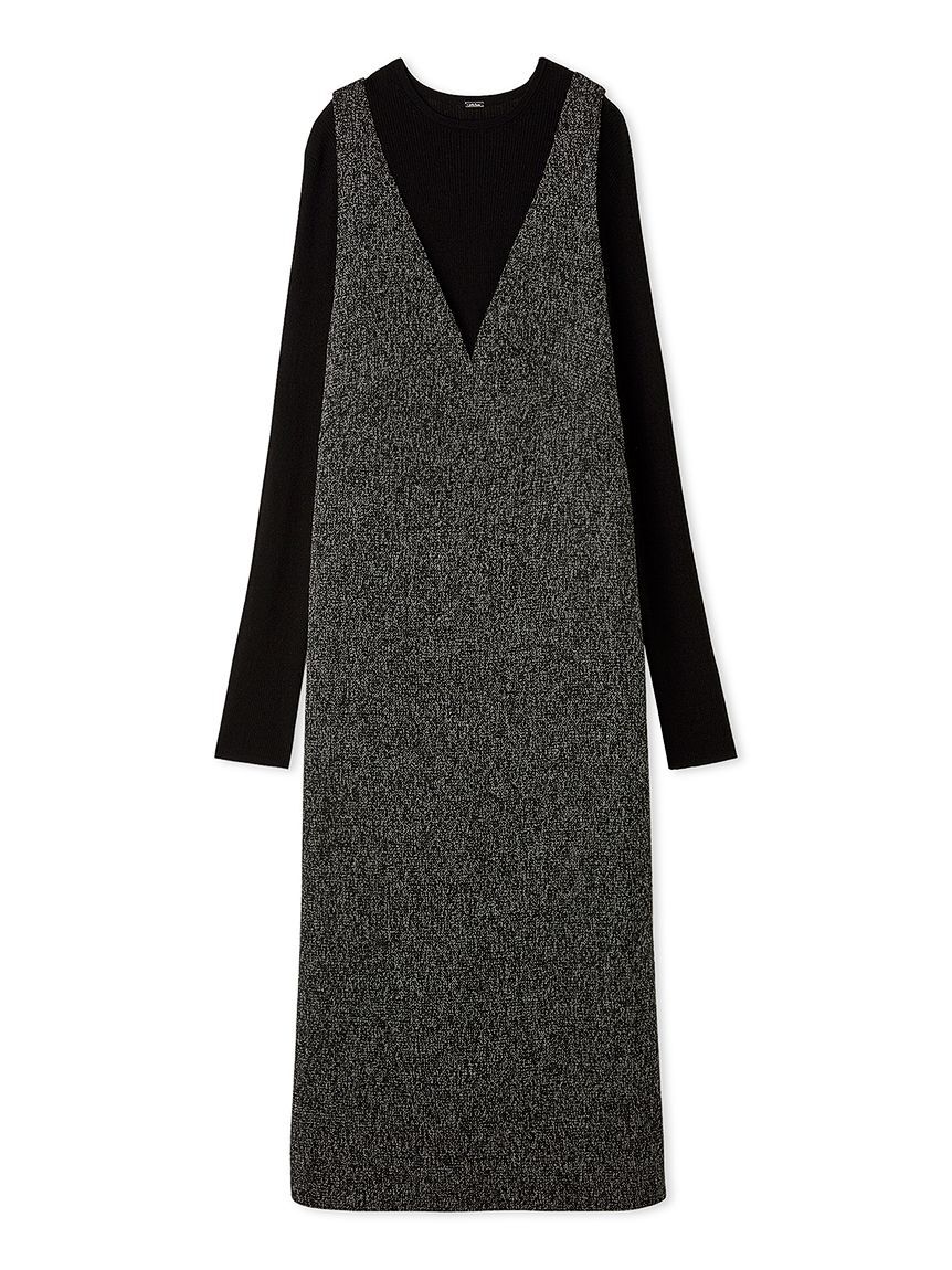 Mila Owen「【セットアイテム】クルーネックニット&times;Aラインキャミレイヤードワンピース」|ワンピース|