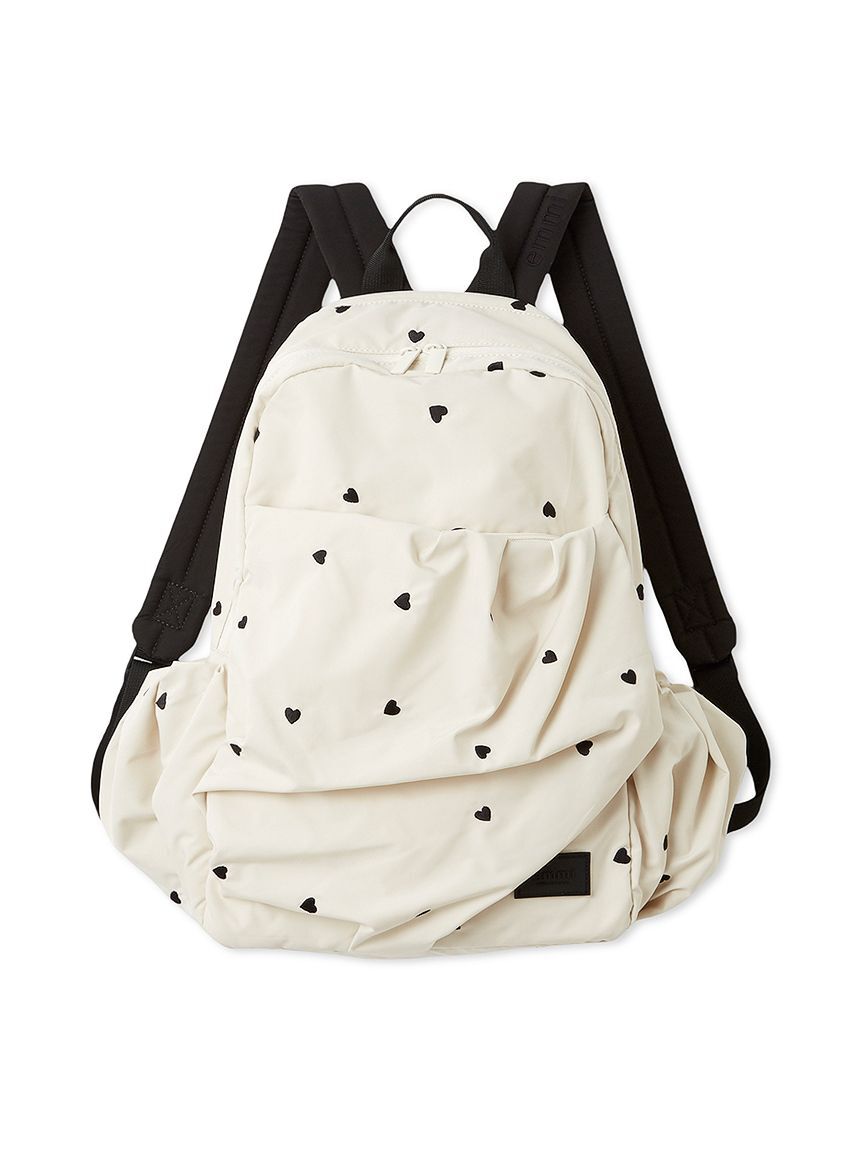emmi atelier「【HEART】 【USAGI ONLINE・ZOZO限定カラーあり】eco ハートギャザーボディーバックパック/撥水」|リュック|