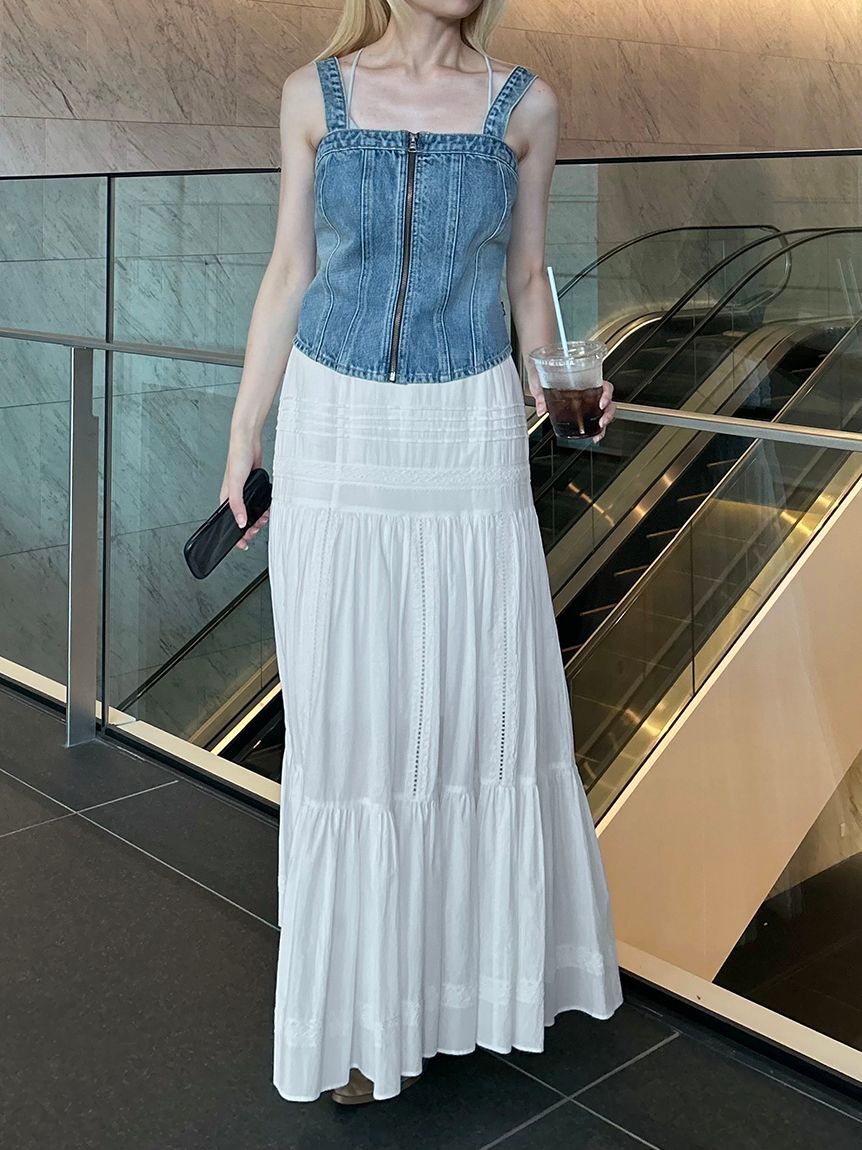 SNIDEL「コットンレーススカート」|スカート|