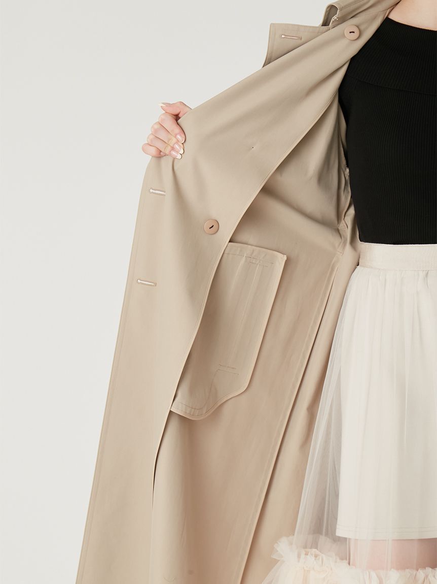 FRAY I.D「シャンブレーツイルロングトレンチコート／撥水」|トレンチコート|