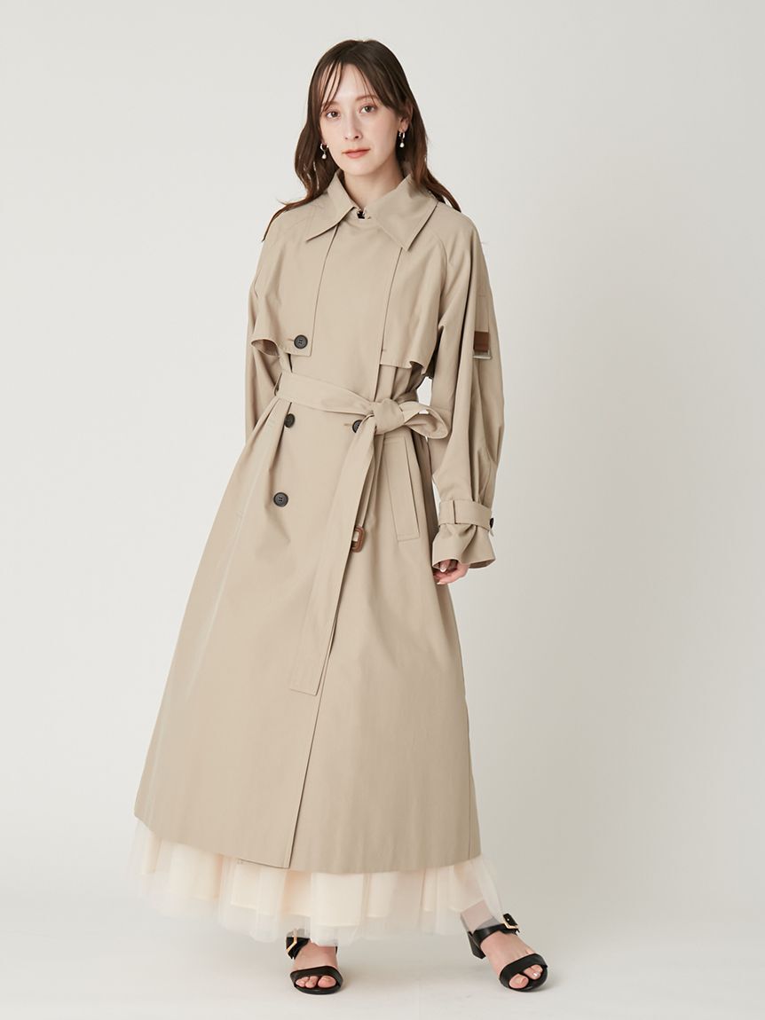 FRAY I.D「シャンブレーツイルロングトレンチコート／撥水」|トレンチコート|