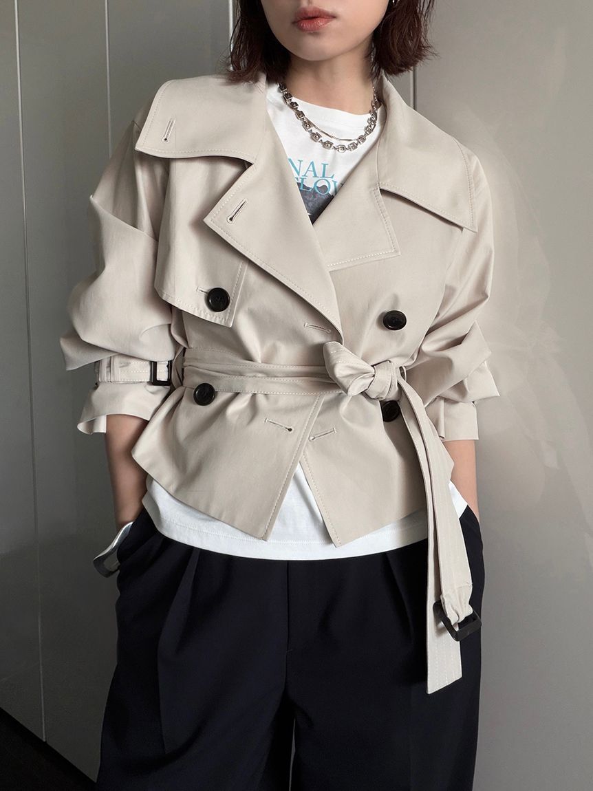 FRAY I.D「ボリュームスリーブショートトレンチコート／撥水」|トレンチコート|