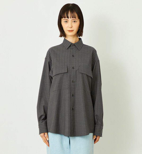 MACKINTOSH PHILOSOPHY「GREY LABAL ウールストライプオフィサーシャツ」|シャツ・ブラウス|