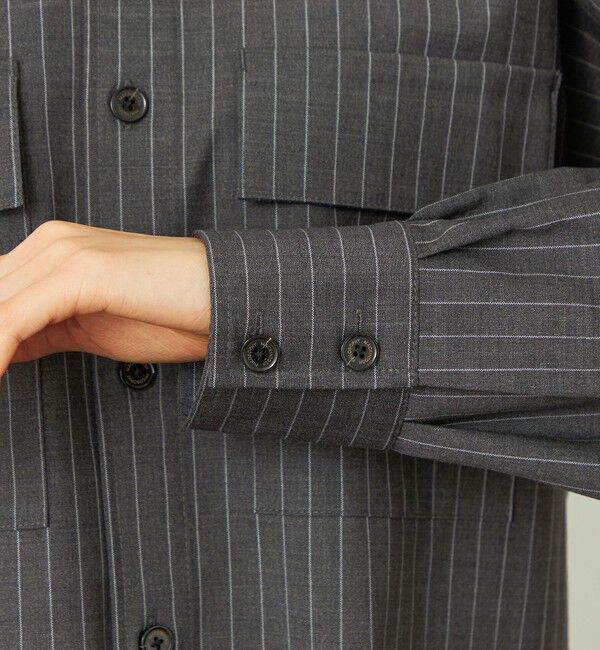 MACKINTOSH PHILOSOPHY「GREY LABAL ウールストライプオフィサーシャツ」|シャツ・ブラウス|