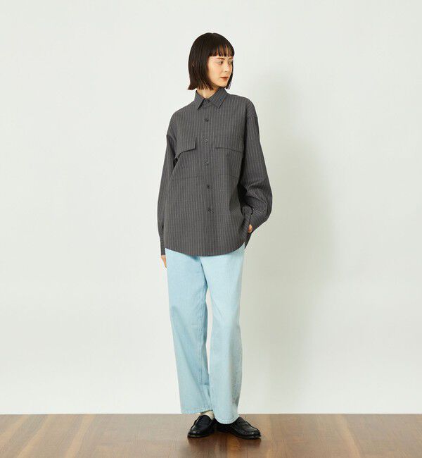 MACKINTOSH PHILOSOPHY「GREY LABAL ウールストライプオフィサーシャツ」|シャツ・ブラウス|