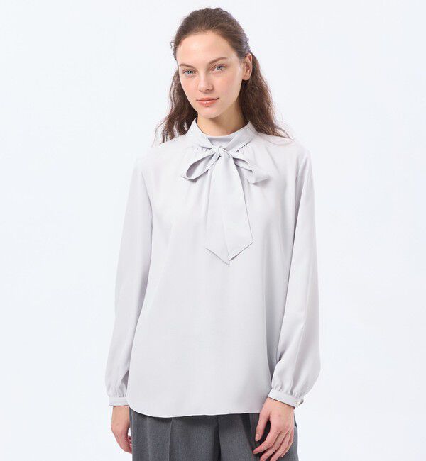 MACKINTOSH PHILOSOPHY「【LEE4月号/蛯原友里さん着用】アムンゼンボウタイブラウス」|シャツ・ブラウス|グレー