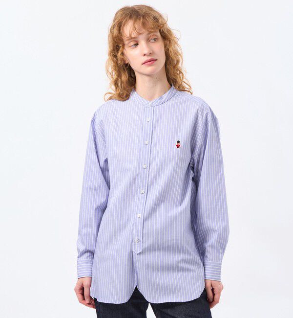 MACKINTOSH PHILOSOPHY「バッキンガムベア バンドカラーシャツ」|シャツ・ブラウス|ブルー