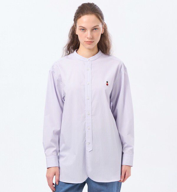 MACKINTOSH PHILOSOPHY「バッキンガムベア バンドカラーシャツ」|シャツ・ブラウス|ラベンダー