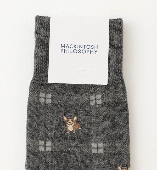 MACKINTOSH PHILOSOPHY「コーギー&times;チェック カジュアルソックス」|ソックス|