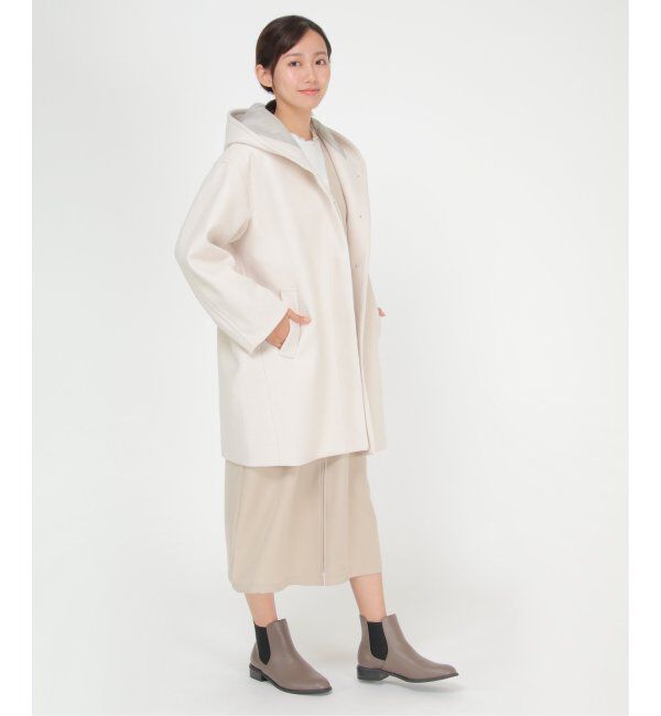 ikka「RENU メルトンミドル丈フードジャケット」|その他|